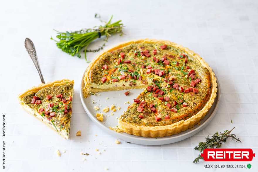 Kräuter Quiche mit REITER Spezial - Reiter Wurst